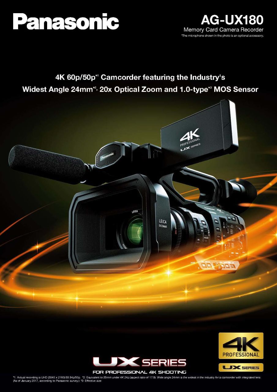 Panasonic AG-UX180 4K Profesyonel Video Kamera